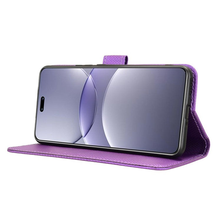 For Huawei nova 13 Pro 5G Case PU Leather Diamond Texture Wallet Phone Cover - Purple