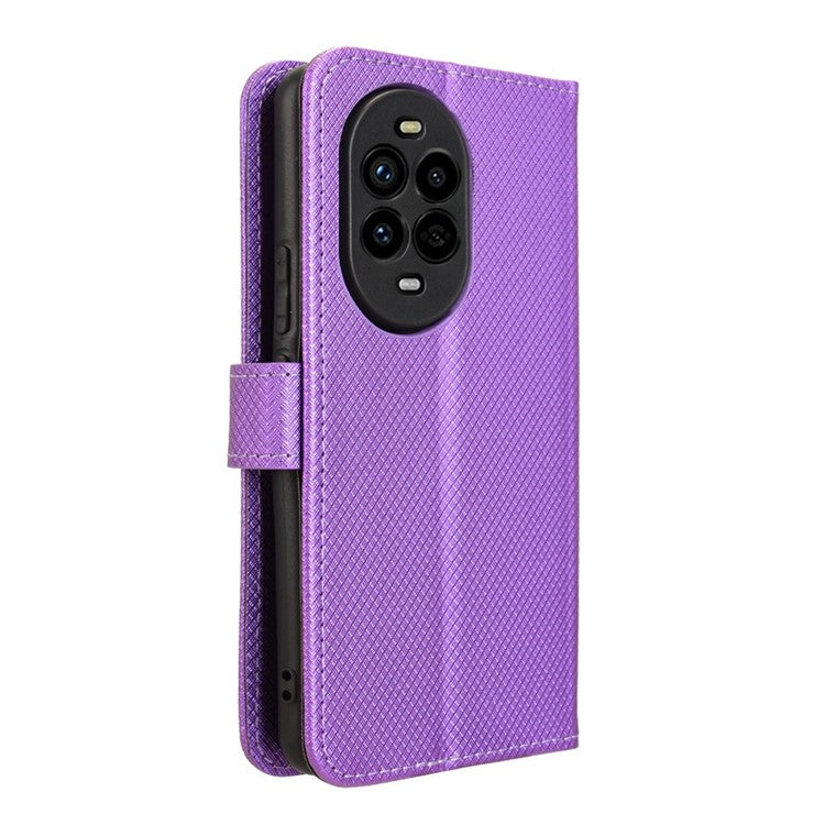For Huawei nova 13 Pro 5G Case PU Leather Diamond Texture Wallet Phone Cover - Purple