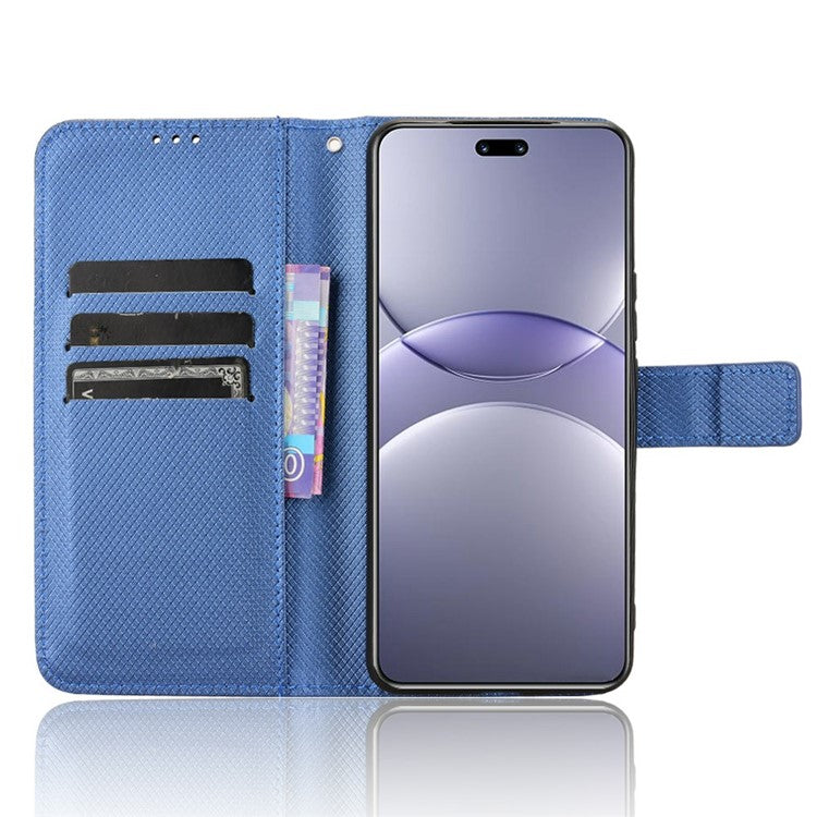 For Huawei nova 13 Pro 5G Case PU Leather Diamond Texture Wallet Phone Cover - Blue