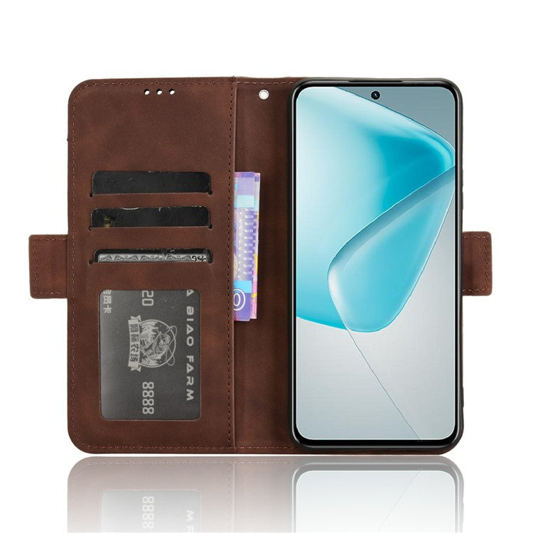 For Infinix Hot 50 Pro 4G X6881 Leather Case Phone Wallet Cover with Multiple Card Slots - Brown