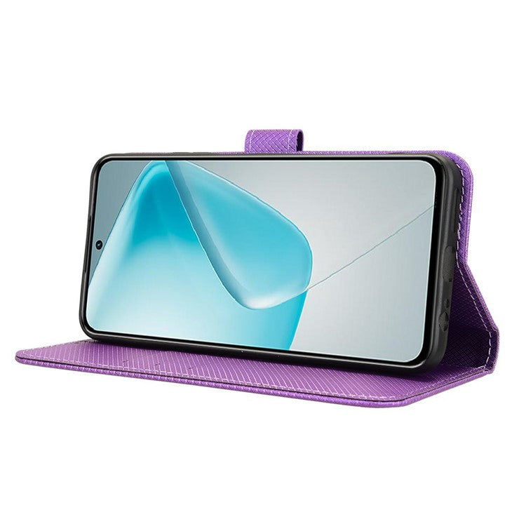 For Infinix Hot 50 Pro 4G X6881 Case PU Leather Diamond Texture Wallet Phone Cover - Purple