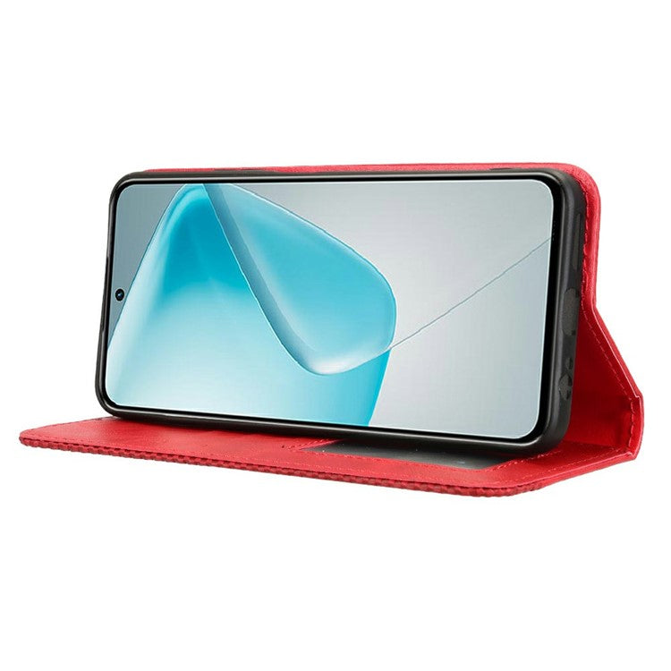 For Infinix Hot 50 Pro+ 4G X6880 Leather Case Wallet Stand Retro Texture Phone Cover - Red