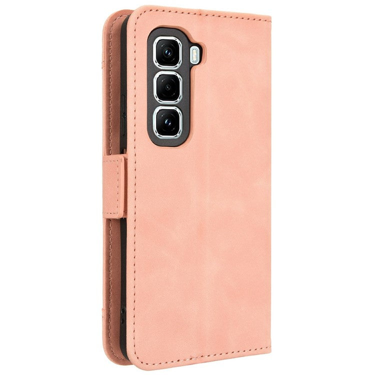 For Infinix Hot 50 Pro+ 4G X6880 Leather Case Phone Wallet Cover with Multiple Card Slots - Pink