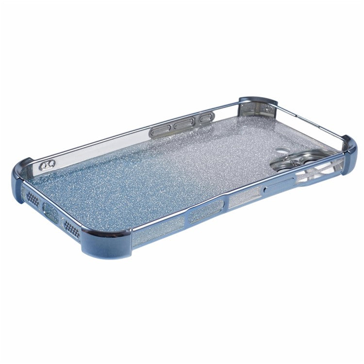 For iPhone 16 Plus Case Glitter TPU Phone Cover Reinforced Corners - Blue