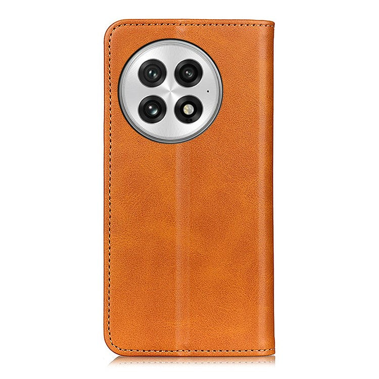 For OnePlus 13 Case Split Leather Flip Wallet Phone Cover - Brown