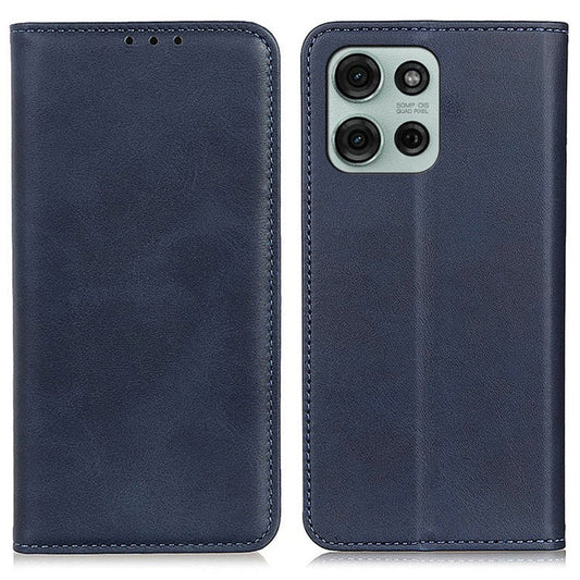 For Motorola Moto G75 5G Case Split Leather Flip Wallet Phone Cover - Blue