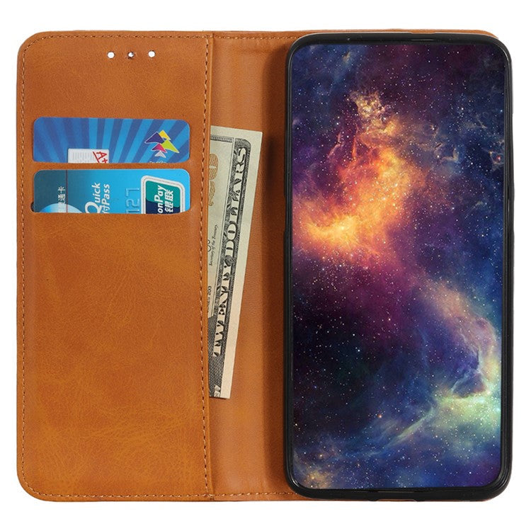 For Motorola Moto G75 5G Case Split Leather Flip Wallet Phone Cover - Brown