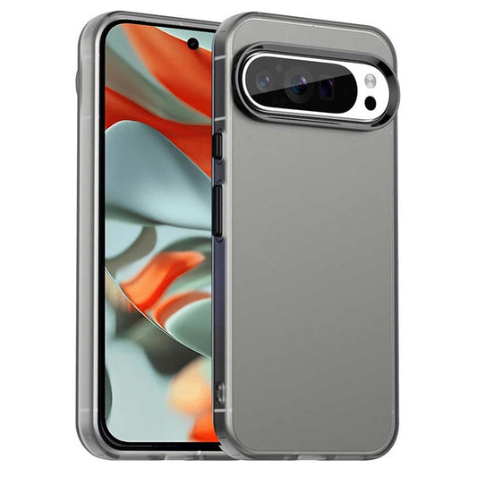 For Google Pixel 9 Pro XL Case PC+TPU+PET Matte Anti-Drop Phone Back Cover - Black