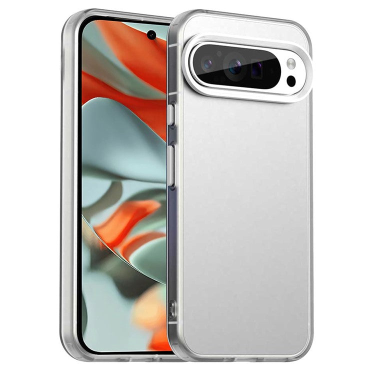 For Google Pixel 9 Pro XL Case PC+TPU+PET Matte Anti-Drop Phone Back Cover - White