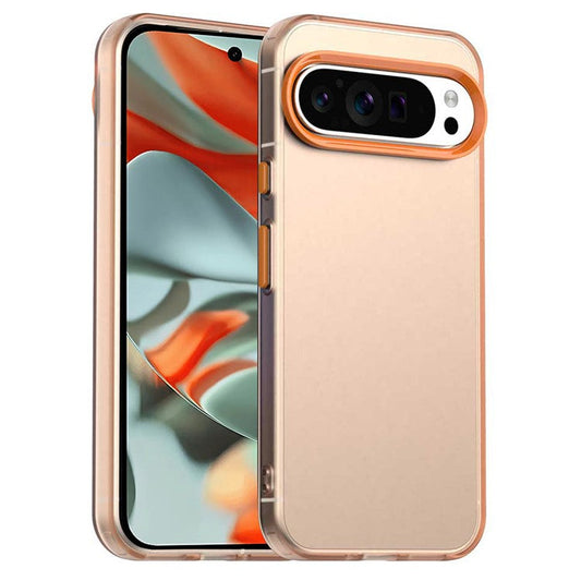 For Google Pixel 9 Pro XL Case PC+TPU+PET Matte Anti-Drop Phone Back Cover - Orange