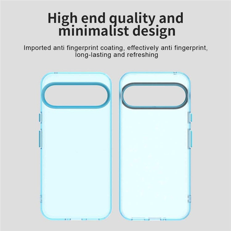 For Google Pixel 9 Pro XL Case PC+TPU+PET Matte Anti-Drop Phone Back Cover - Blue