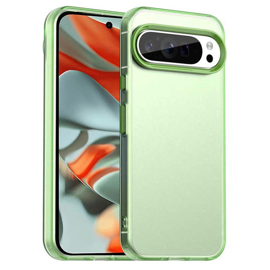 For Google Pixel 9 Pro XL Case PC+TPU+PET Matte Anti-Drop Phone Back Cover - Green