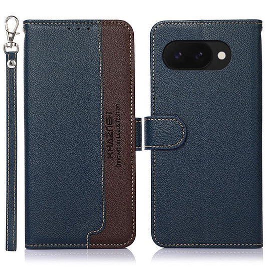 KHAZNEH For Google Pixel 9a Case RFID Blocking Wallet PU Leather Phone Cover - Blue