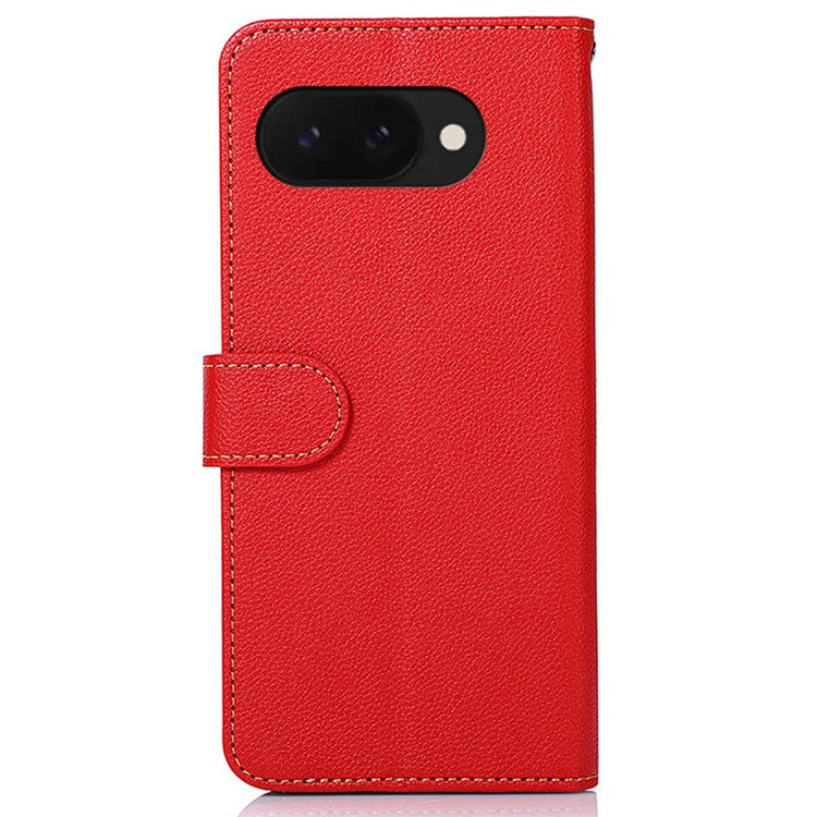 KHAZNEH For Google Pixel 9a Case RFID Blocking Wallet PU Leather Phone Cover - Red