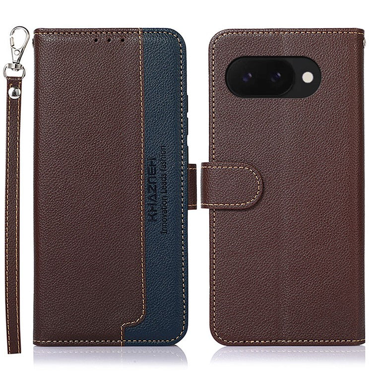 KHAZNEH For Google Pixel 9a Case RFID Blocking Wallet PU Leather Phone Cover - Brown