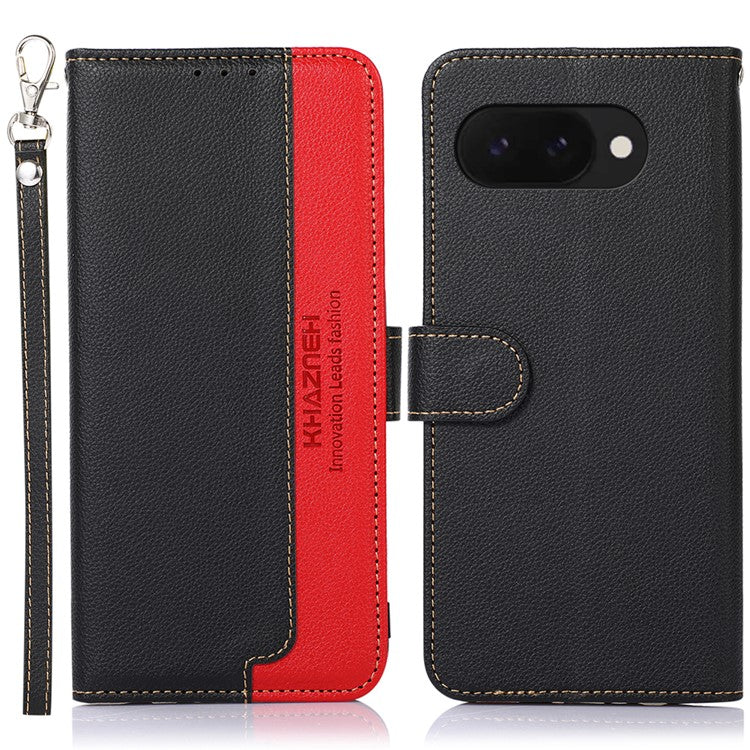 KHAZNEH For Google Pixel 9a Case RFID Blocking Wallet PU Leather Phone Cover - Black