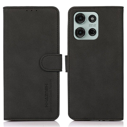 KHAZNEH For Motorola Moto G75 5G Stand Case PU Leather Wallet Phone Cover - Black