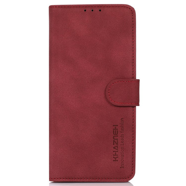 KHAZNEH For Motorola Moto G75 5G Stand Case PU Leather Wallet Phone Cover - Red