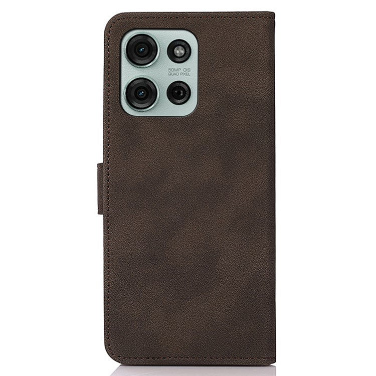 KHAZNEH For Motorola Moto G75 5G Stand Case PU Leather Wallet Phone Cover - Brown