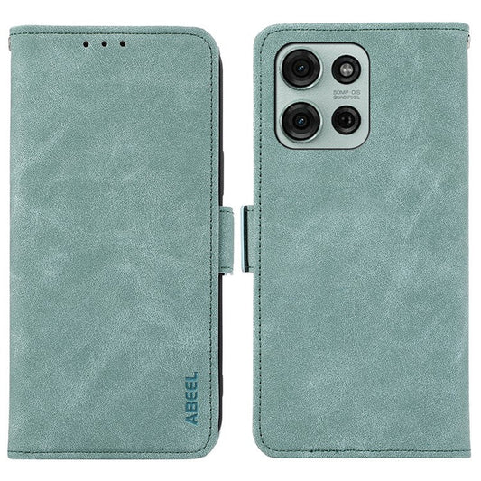 ABEEL For Motorola Moto G75 5G Case PU Leather Folio Stand View RFID Blocking Phone Cover - Baby Blue