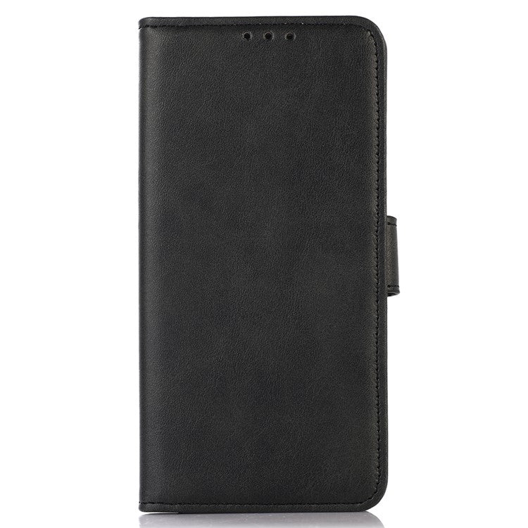 For OnePlus 13 Case Cowhide Texture Leather Wallet Phone Cover with Stand - Black
