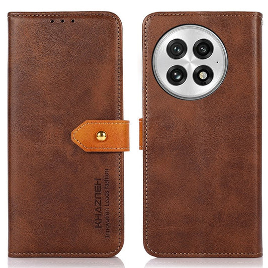 KHAZNEH For OnePlus 13 Wallet Phone Case Stand Leather Flip Cover - Brown