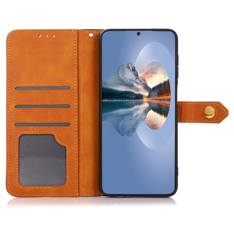 KHAZNEH For OnePlus 13 Wallet Phone Case Stand Leather Flip Cover - Brown