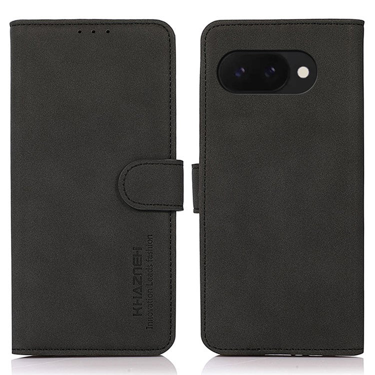 KHAZNEH For Google Pixel 9a Stand Case PU Leather Wallet Phone Cover - Black