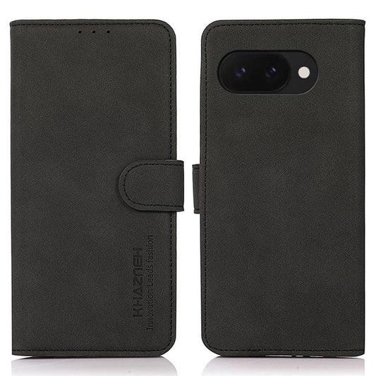 KHAZNEH For Google Pixel 9a Stand Case PU Leather Wallet Phone Cover - Black