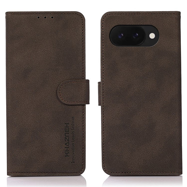 KHAZNEH For Google Pixel 9a Stand Case PU Leather Wallet Phone Cover - Brown