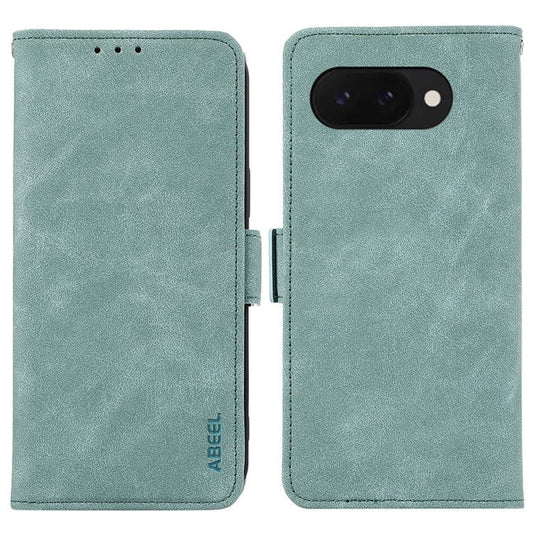 ABEEL For Google Pixel 9a Case PU Leather Folio Stand View RFID Blocking Phone Cover - Baby Blue