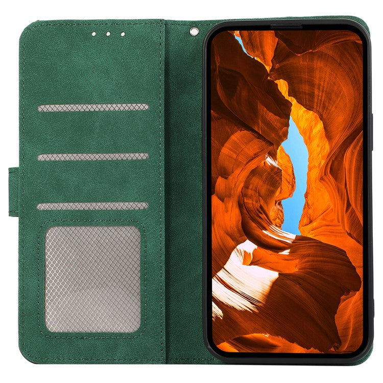 ABEEL For Google Pixel 9a Case Color Splicing Leather Flip Phone Cover RFID Blocking - Green