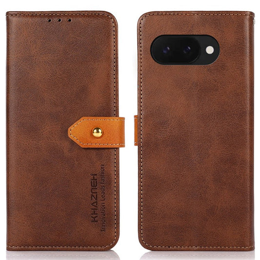 KHAZNEH For Google Pixel 9a Wallet Phone Case Stand Leather Flip Cover - Brown