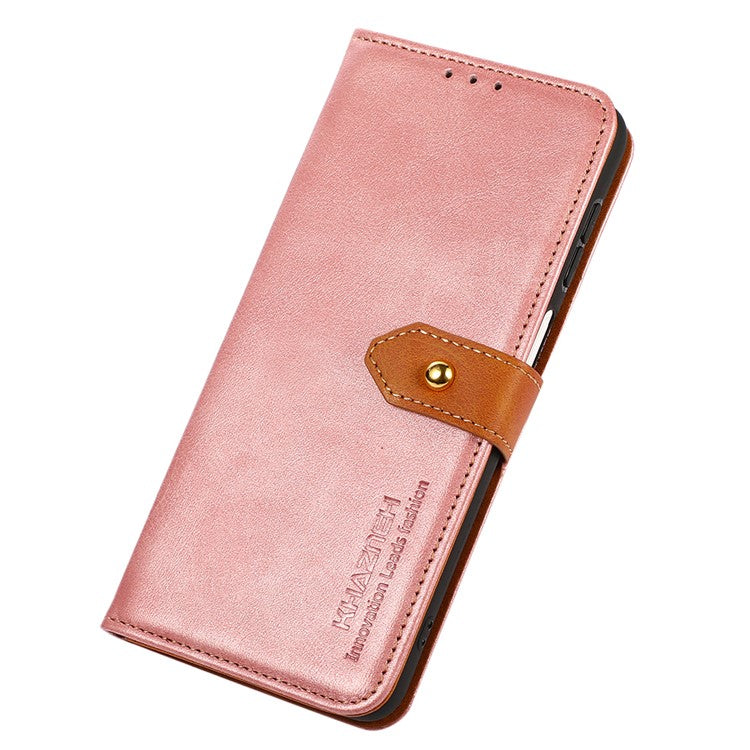 KHAZNEH For Google Pixel 9a Wallet Phone Case Stand Leather Flip Cover - Rose Gold