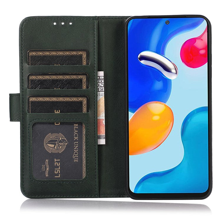 For Motorola Moto G75 5G Case Cowhide Texture Leather Wallet Phone Cover with Stand - Green