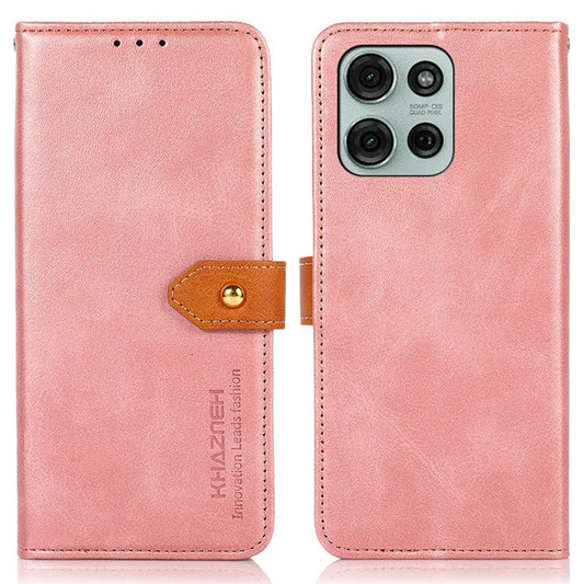 KHAZNEH For Motorola Moto G75 5G Wallet Phone Case Stand Leather Flip Cover - Rose Gold