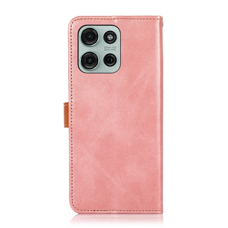KHAZNEH For Motorola Moto G75 5G Wallet Phone Case Stand Leather Flip Cover - Rose Gold