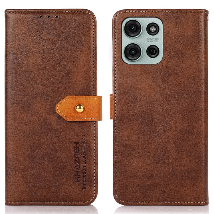 KHAZNEH For Motorola Moto G75 5G Wallet Phone Case Stand Leather Flip Cover - Brown