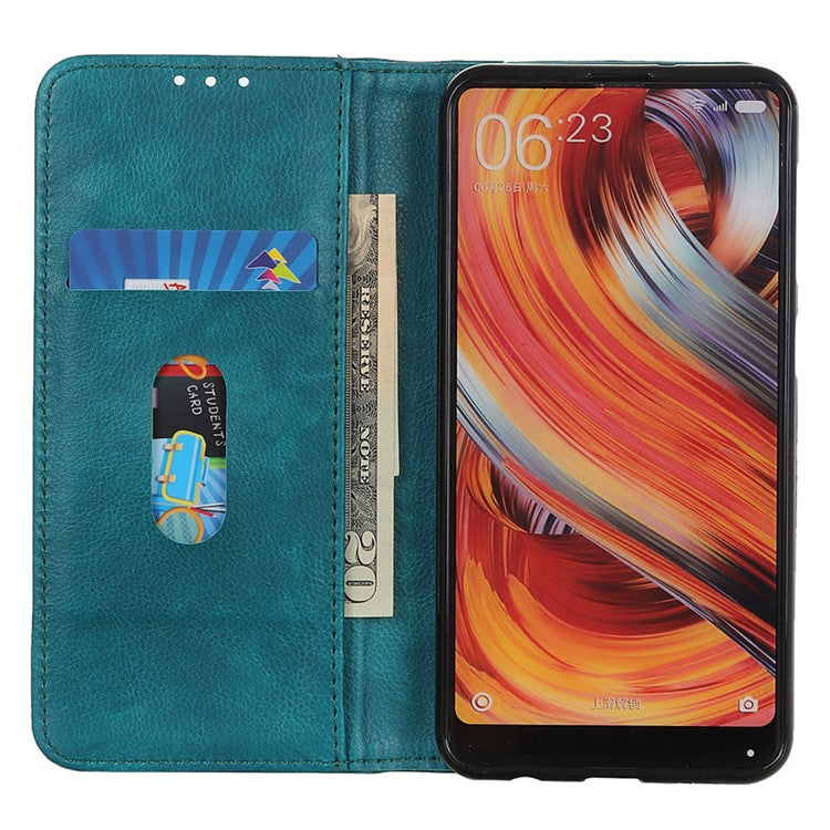 For OnePlus 13 Stand Case Split Leather Litchi Texture Wallet Phone Cover - Green