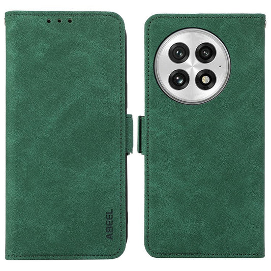 ABEEL For OnePlus 13 Case PU Leather Folio Stand View RFID Blocking Phone Cover - Green