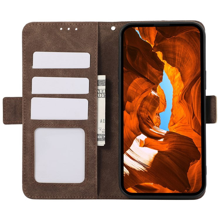 ABEEL For OnePlus 13 Case PU Leather Folio Stand View RFID Blocking Phone Cover - Brown