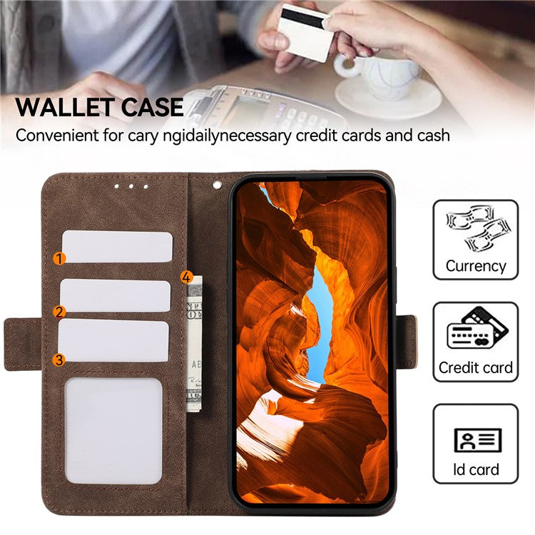 ABEEL For OnePlus 13 Case PU Leather Folio Stand View RFID Blocking Phone Cover - Brown
