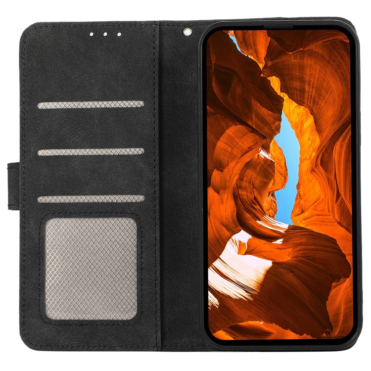 ABEEL For OnePlus 13 Case Color Splicing Leather Flip Phone Cover RFID Blocking - Black