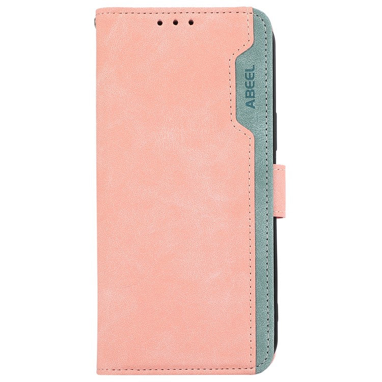 ABEEL For OnePlus 13 Case Color Splicing Leather Flip Phone Cover RFID Blocking - Pink