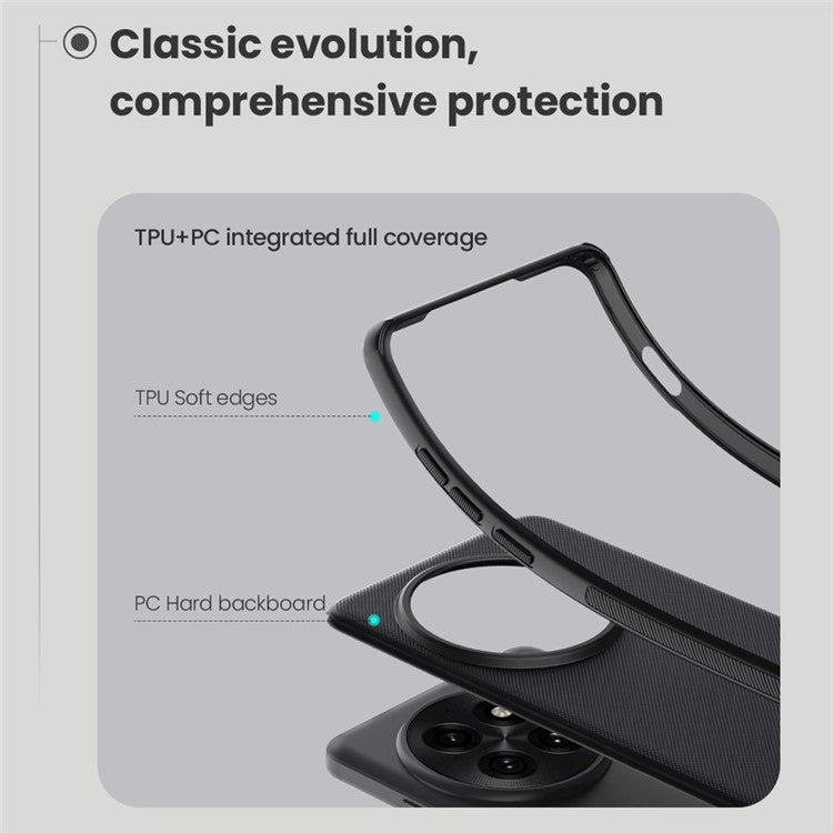 NILLKIN Frosted Shield Pro For OnePlus 13 Case Matte PC+TPU Phone Cover - Black
