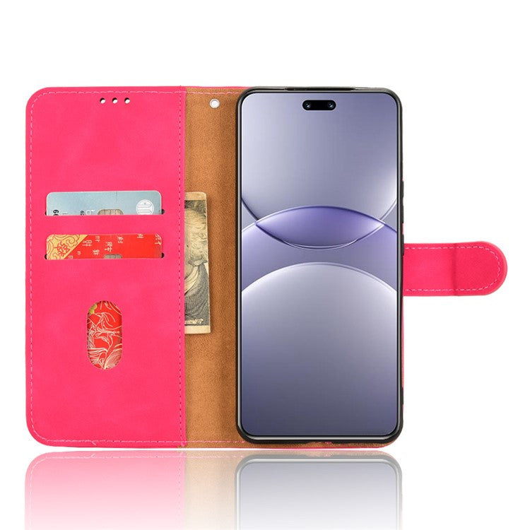 For Huawei nova 13 Pro 5G Leather Case Skin-Feel Anti-Drop Wallet Flip Phone Cover - Rose