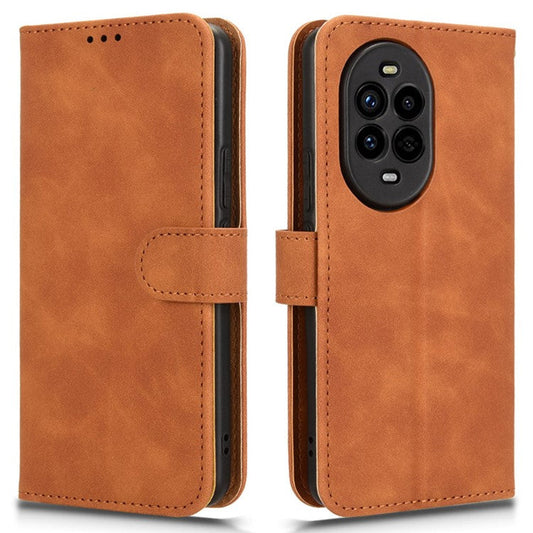For Huawei nova 13 Pro 5G Leather Case Skin-Feel Anti-Drop Wallet Flip Phone Cover - Brown