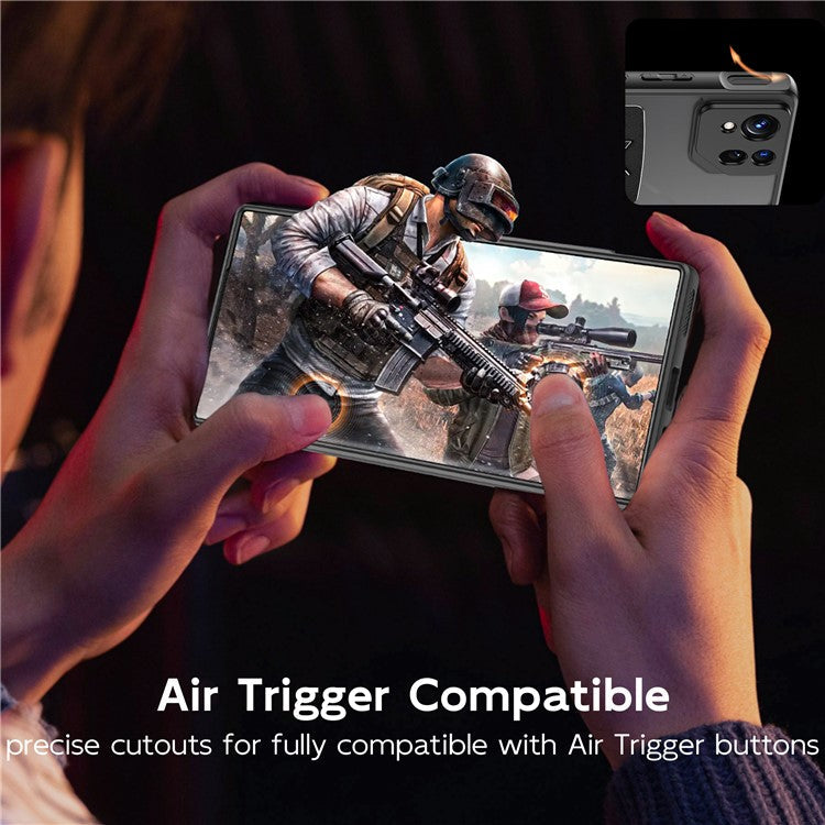 For Asus ROG Phone 8 Pro 5G / Phone 8 5G Shield Heat Dissipation Phone Case Liquid Silicone+PC Back Cover - Black