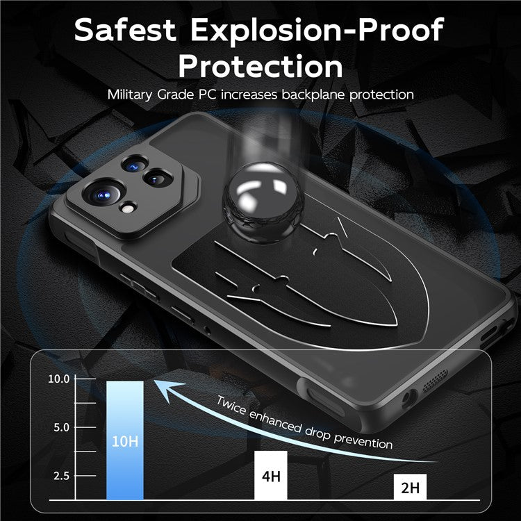 For Asus ROG Phone 8 Pro 5G / Phone 8 5G Shield Heat Dissipation Phone Case Liquid Silicone+PC Back Cover - Black