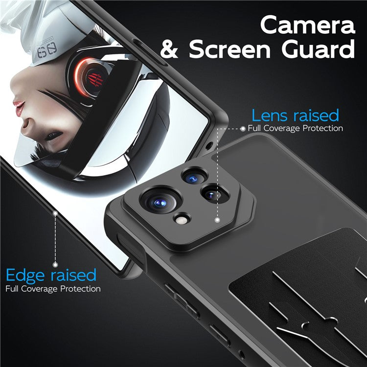 For Asus ROG Phone 8 Pro 5G / Phone 8 5G Shield Heat Dissipation Phone Case Liquid Silicone+PC Back Cover - Black